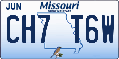 MO license plate CH7T6W