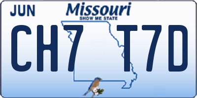 MO license plate CH7T7D