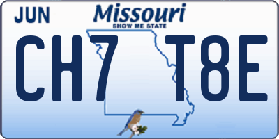 MO license plate CH7T8E