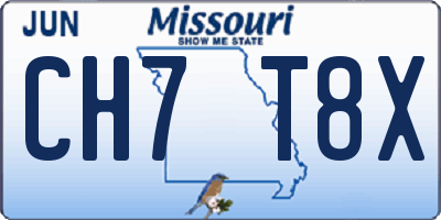 MO license plate CH7T8X