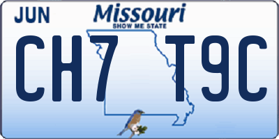 MO license plate CH7T9C