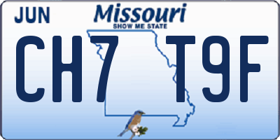 MO license plate CH7T9F