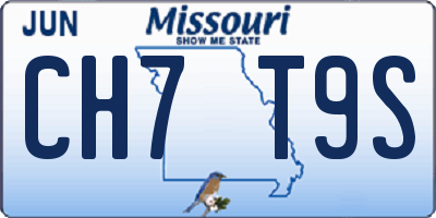 MO license plate CH7T9S