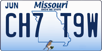 MO license plate CH7T9W