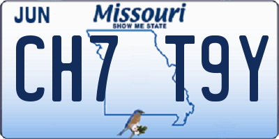 MO license plate CH7T9Y