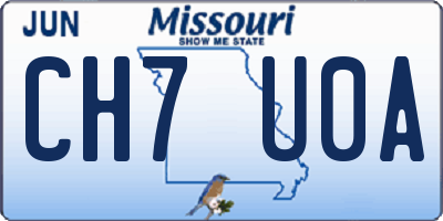 MO license plate CH7U0A