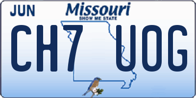 MO license plate CH7U0G