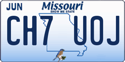 MO license plate CH7U0J