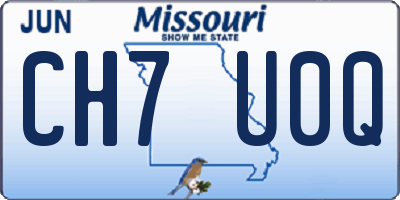 MO license plate CH7U0Q