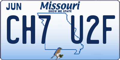 MO license plate CH7U2F