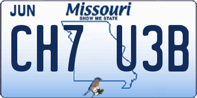 MO license plate CH7U3B