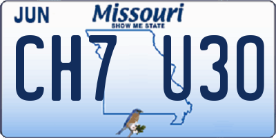 MO license plate CH7U3O