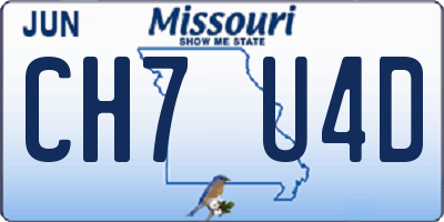 MO license plate CH7U4D