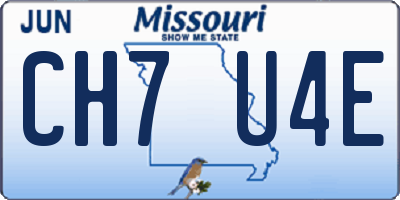 MO license plate CH7U4E