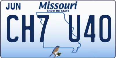 MO license plate CH7U4O