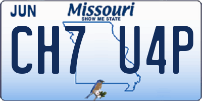 MO license plate CH7U4P