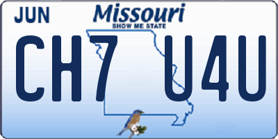 MO license plate CH7U4U