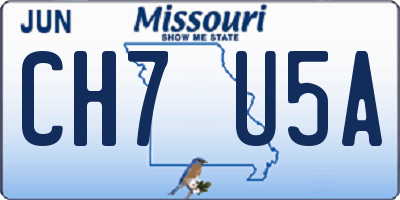 MO license plate CH7U5A