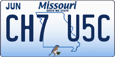 MO license plate CH7U5C