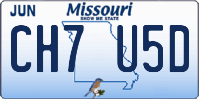 MO license plate CH7U5D