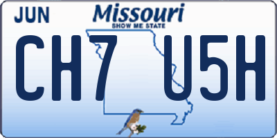 MO license plate CH7U5H