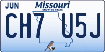 MO license plate CH7U5J