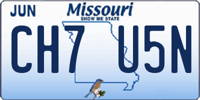 MO license plate CH7U5N