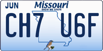 MO license plate CH7U6F