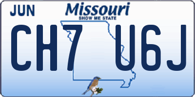 MO license plate CH7U6J
