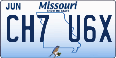 MO license plate CH7U6X
