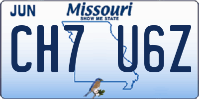 MO license plate CH7U6Z