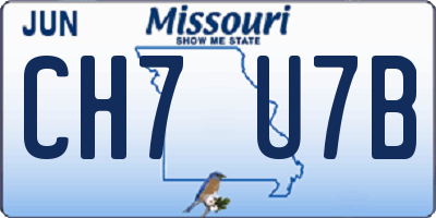 MO license plate CH7U7B