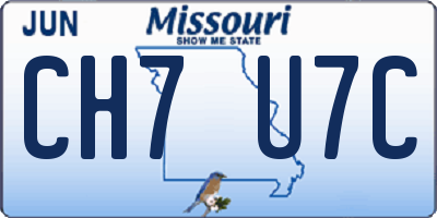 MO license plate CH7U7C