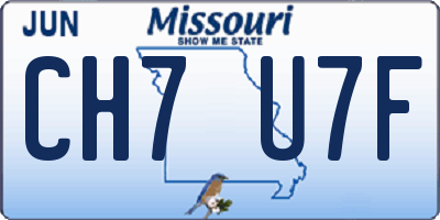 MO license plate CH7U7F