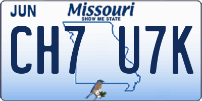 MO license plate CH7U7K
