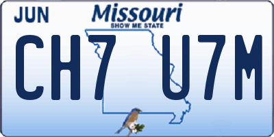 MO license plate CH7U7M