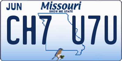 MO license plate CH7U7U
