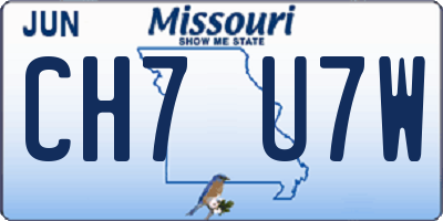 MO license plate CH7U7W