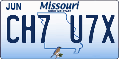 MO license plate CH7U7X
