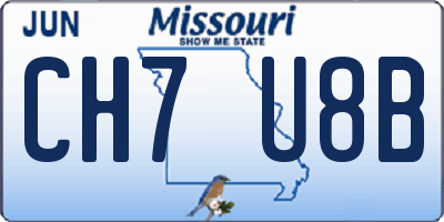 MO license plate CH7U8B