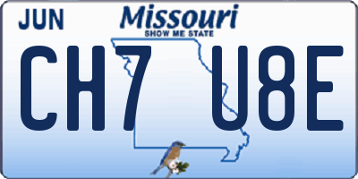 MO license plate CH7U8E