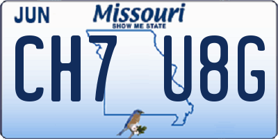 MO license plate CH7U8G