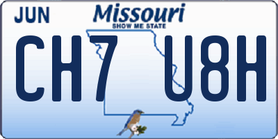 MO license plate CH7U8H