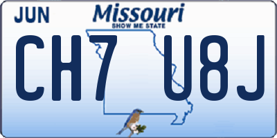 MO license plate CH7U8J