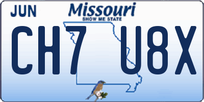MO license plate CH7U8X