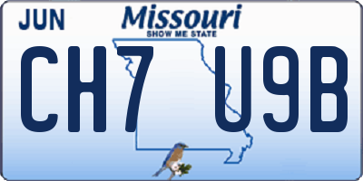 MO license plate CH7U9B