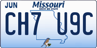 MO license plate CH7U9C