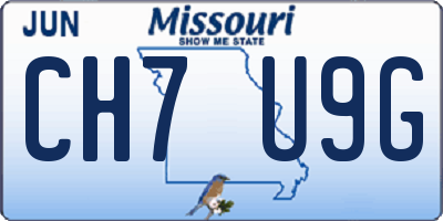 MO license plate CH7U9G