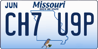 MO license plate CH7U9P