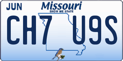 MO license plate CH7U9S